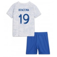 France Karim Benzema #19 Replica Away Minikit World Cup 2022 Short Sleeve (+ pants)